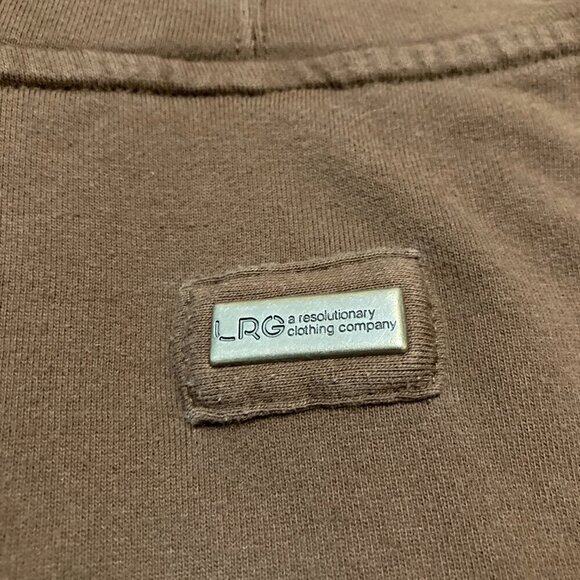 LRG Lifted Research Group Hoodie Mens M Brown Full Zip Pockets Grass Roots - Picture 5 of 13